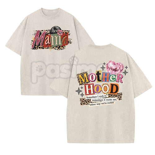 Mother’s Day Vintage Wash Mom T-Shirt – Retro Mama Graphic Tee, Lightweight Distressed Cotton Streetwear, Best Gift for Mom