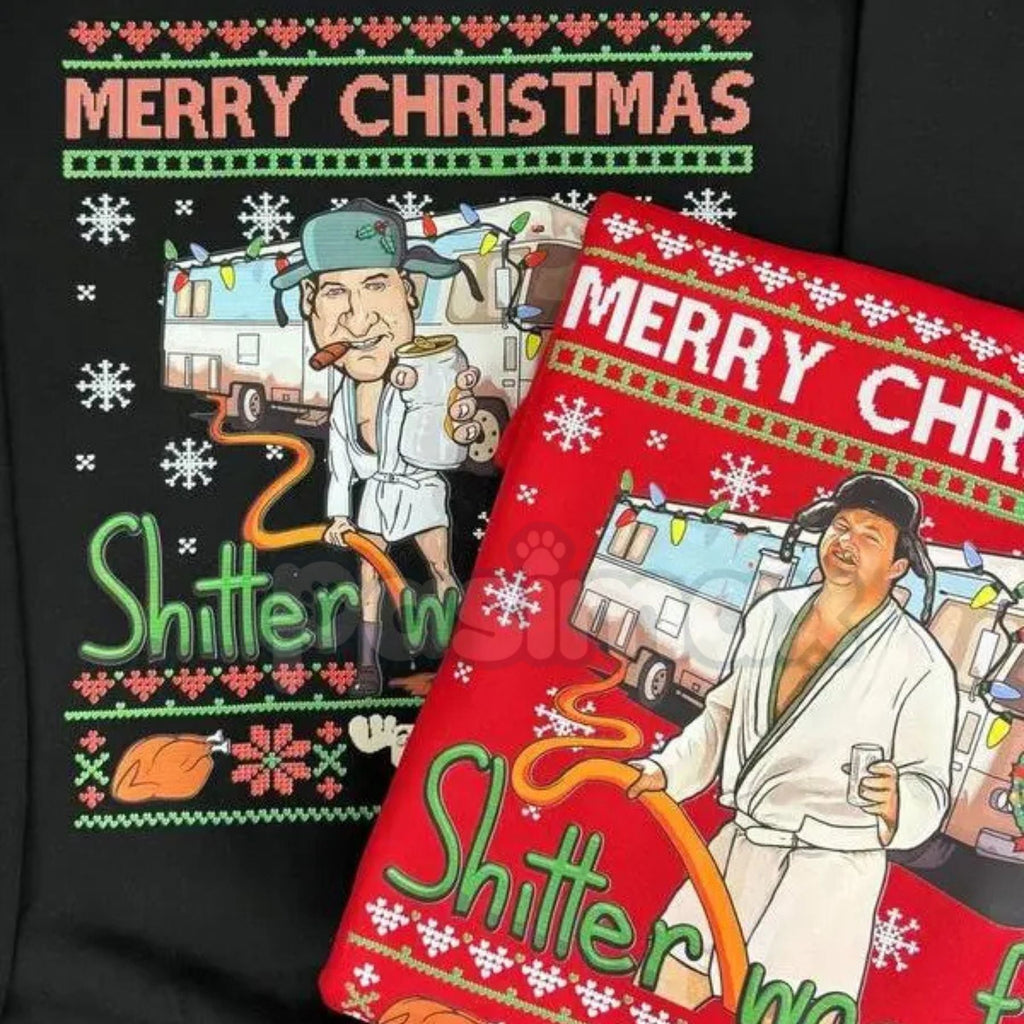 Pasimax Cousin Eddie "Shitter Was Full" Christmas Vacation Funny Sweatshirt — lifestyle context