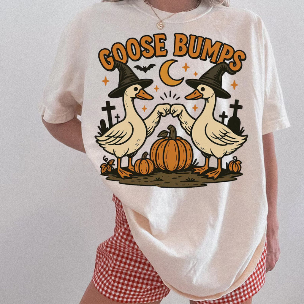 Pasimax Goose Pumpkin Halloween T-Shirt — detail close-up