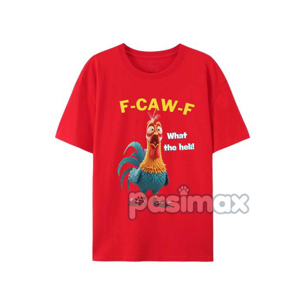 Pasimax F-CAW-F Funny Chicken T-Shirt — detail close-up