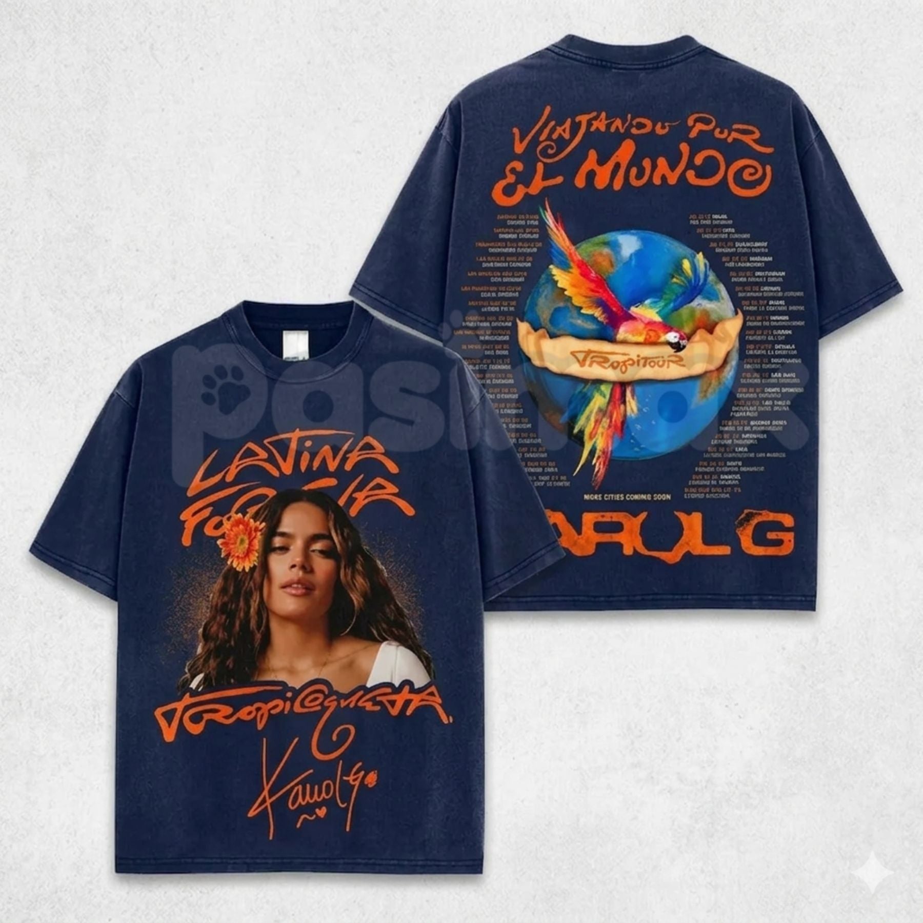 Viajando Por El Mundo Tropitour T-Shirt – Vintage Washed Tropical Graphic Tee, Retro Travel Tour Cotton Shirt, Unisex Latin Summer Streetwear