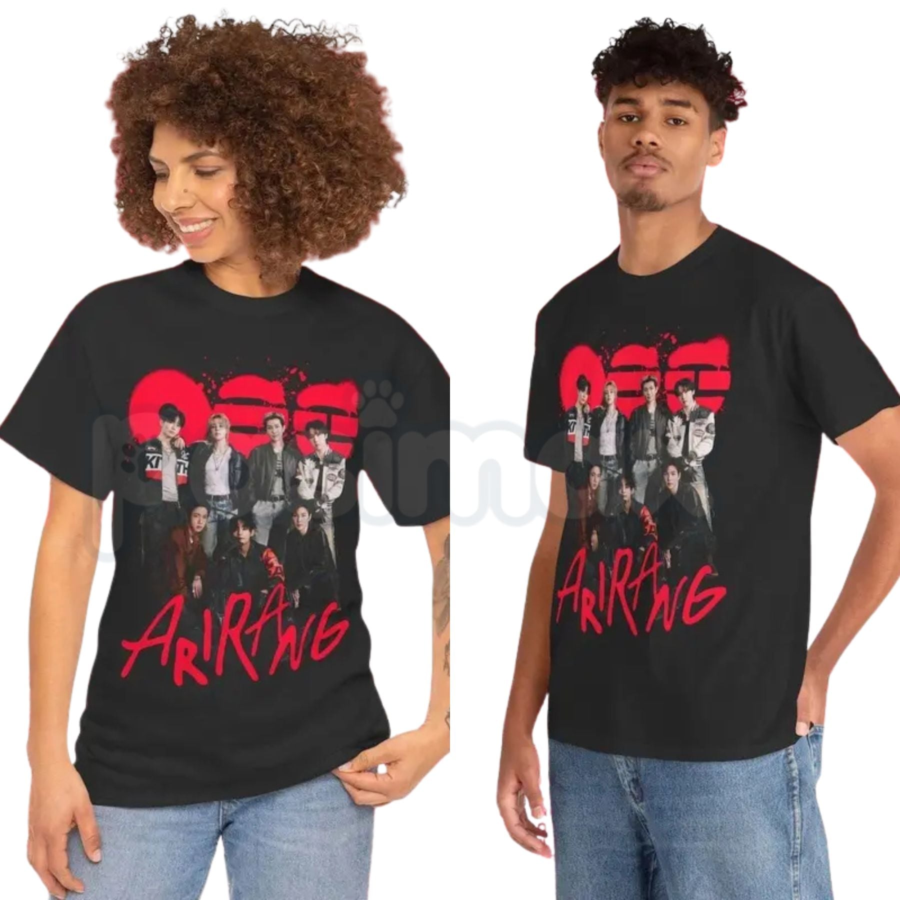 Bangtan Members "Arirang Magazine" Graphic T-Shirt – Retro K-Pop Editorial Fan Tee, Premium 100% Cotton Bangtan Boys Tribute Top, Soft Lived-In Heavyweight Seoul Style Shirt, Made in USA