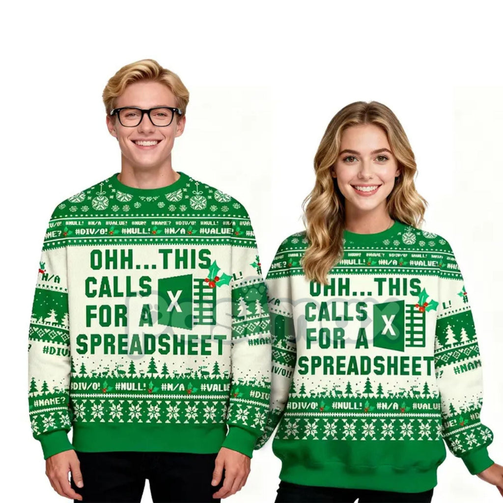 Pasimax Geeksoutfit Geeky Ugly Sweater Round Neck Long Sleeve Christmas Sweater Perfect for Fall and Winter Casual Knitwear f