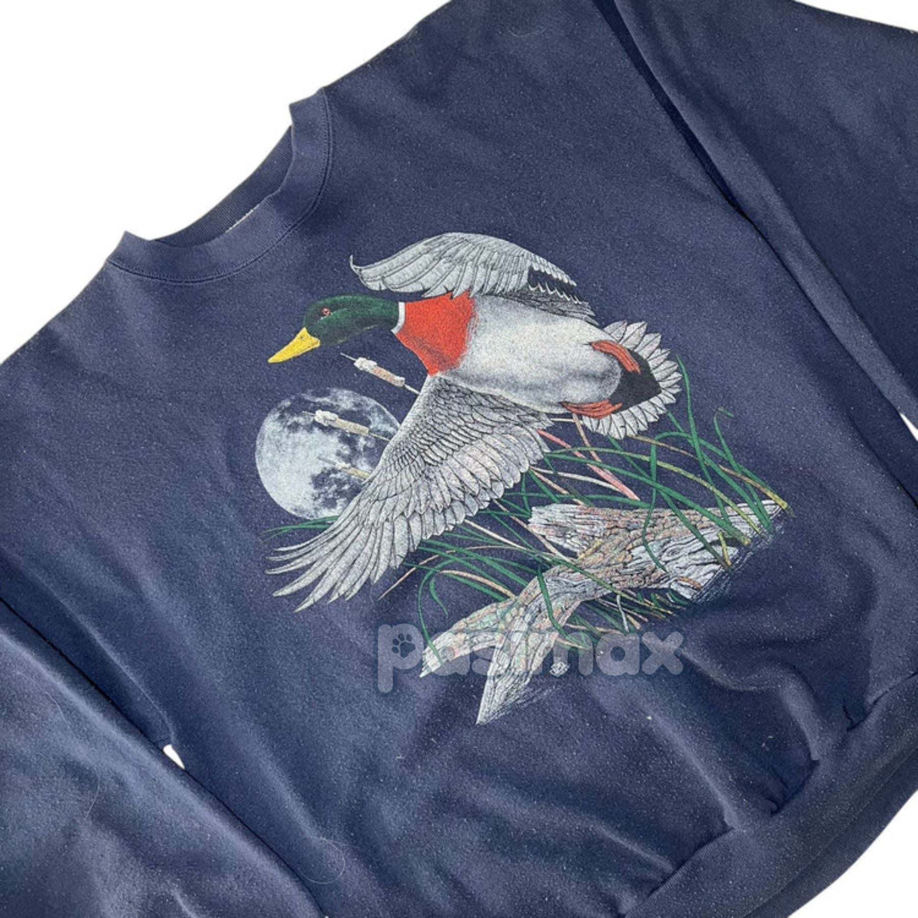Pasimax Vintage Loon Nature Graphic Crewneck — detail close-up