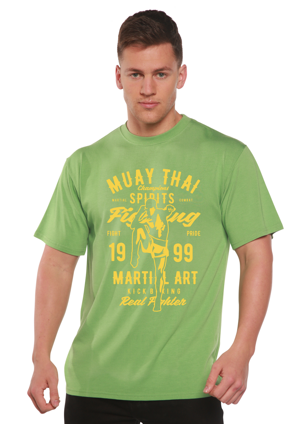 Spun Bamboo Muay Thai Spun Bamboo® Men's Bamboo Viscose/Organic Cotton Short Sleeve Graphic T-Shirt — side view