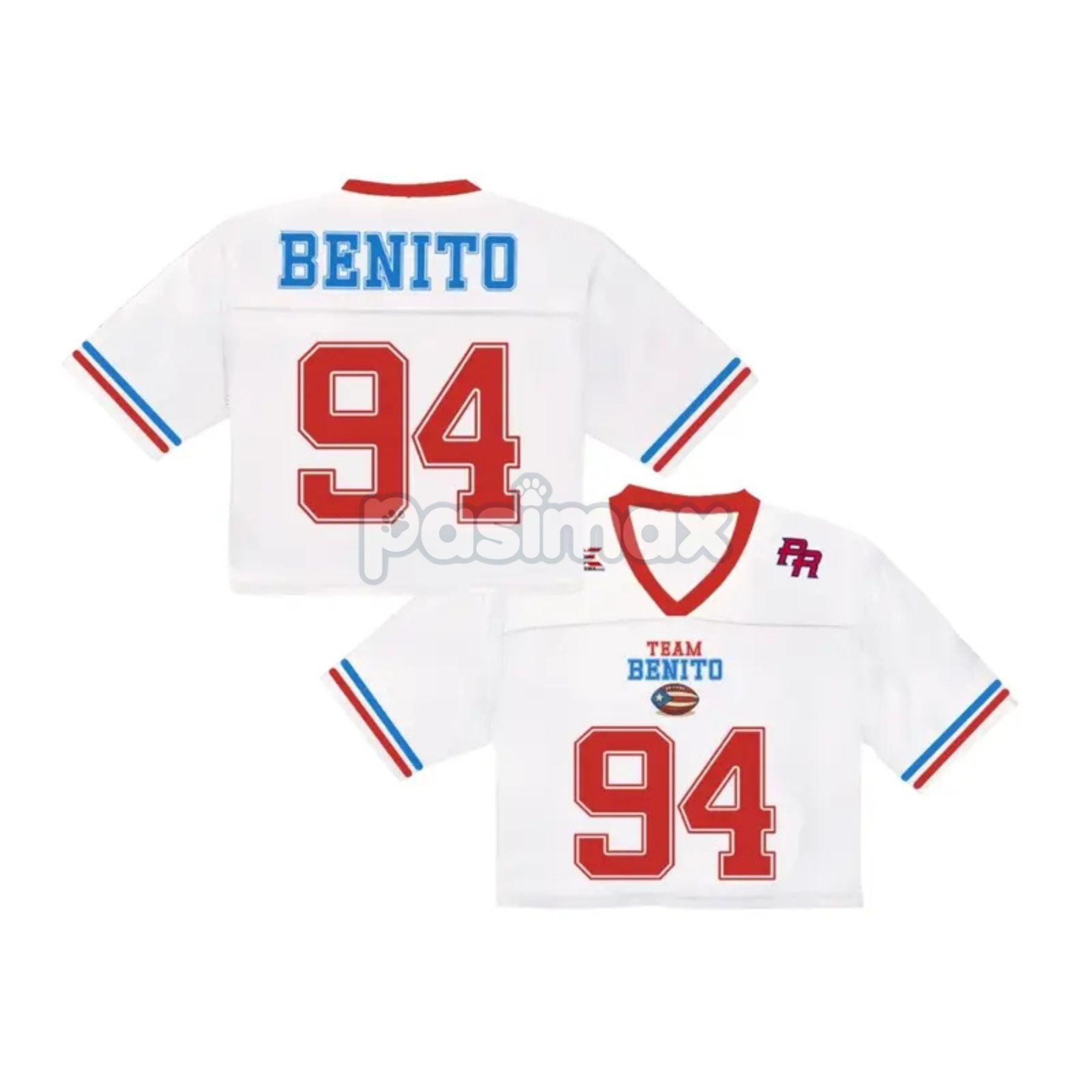 Pasimax Team Benito Puerto Rico Crop Top Football Jersey — detail close-up