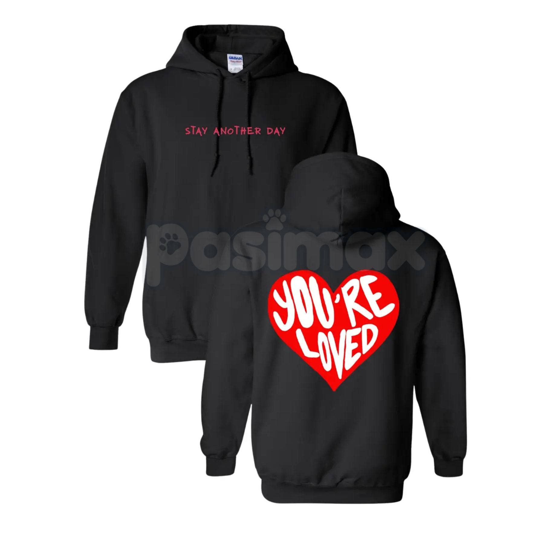 Pasimax S.A.D. Stay Another Day Valentine’s Day Exclusive Hoodie – Mental Health Awareness Pullover, Self-Love Aesthetic Stre