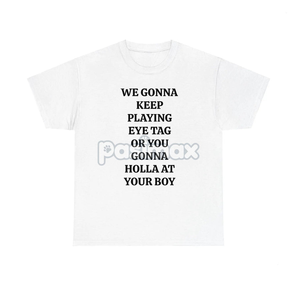 Pasimax "Eye Tag Fever" T-Shirt — detail close-up