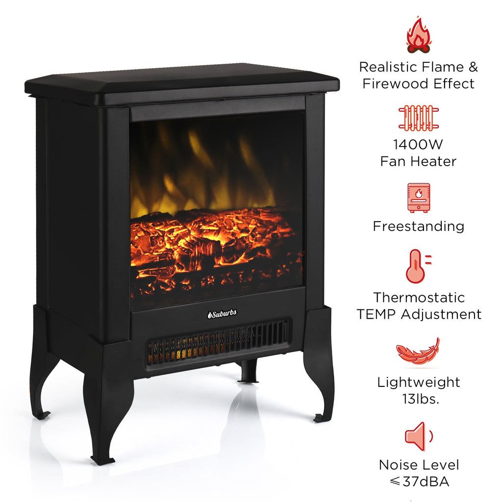 (Open Box) Suburbs TS17 Electric Fireplace Stove – TURBRO, view 2