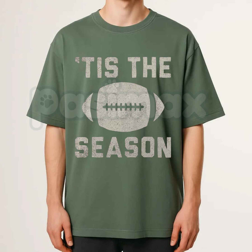 Tis The Football Season Graphic T-Shirt – Retro Sports Game Day Unisex Cotton Tee