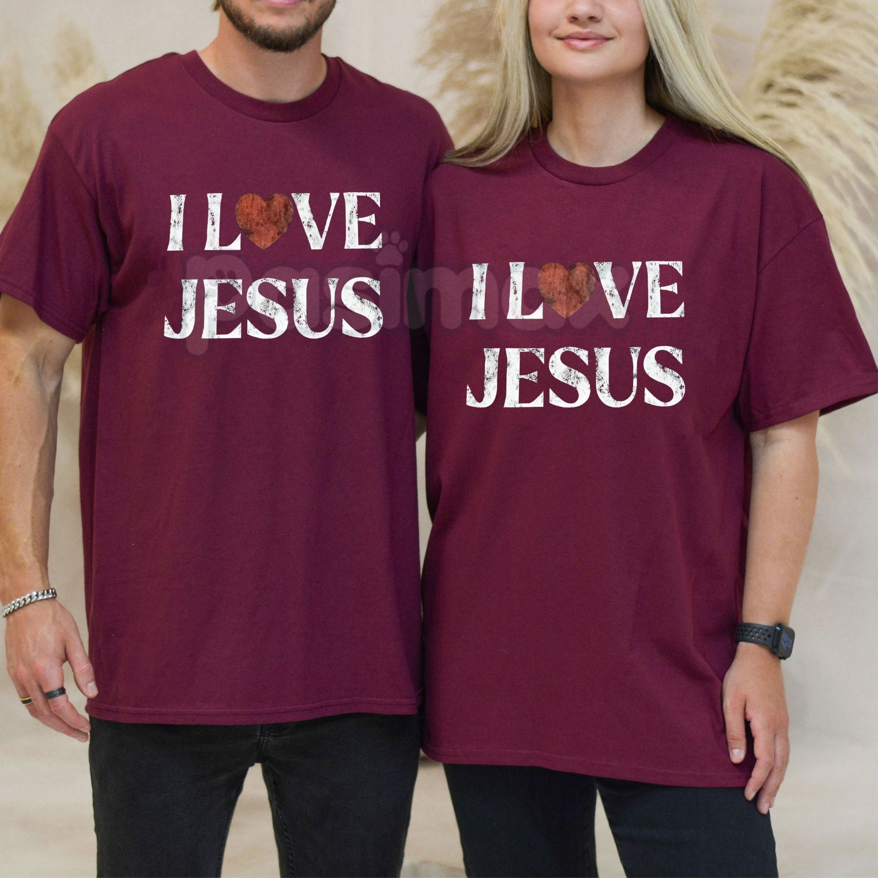 Pasimax Vintage "I Love Jesus" Print T-Shirt - Retro 70s Christian Graphic Tee, Faith-Based Throwback Apparel, Classic Jesus 