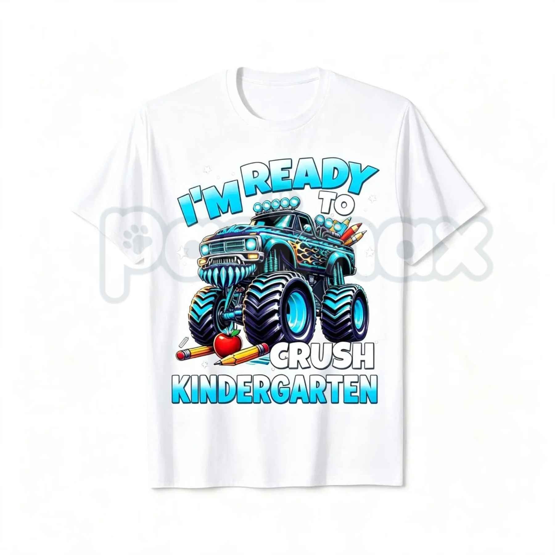 I'M Ready to Crush Kindergarten First Day Boys T-Shirt – Monster Truck Back to School Graphic Tee, Kids Unisex Cotton Shirt