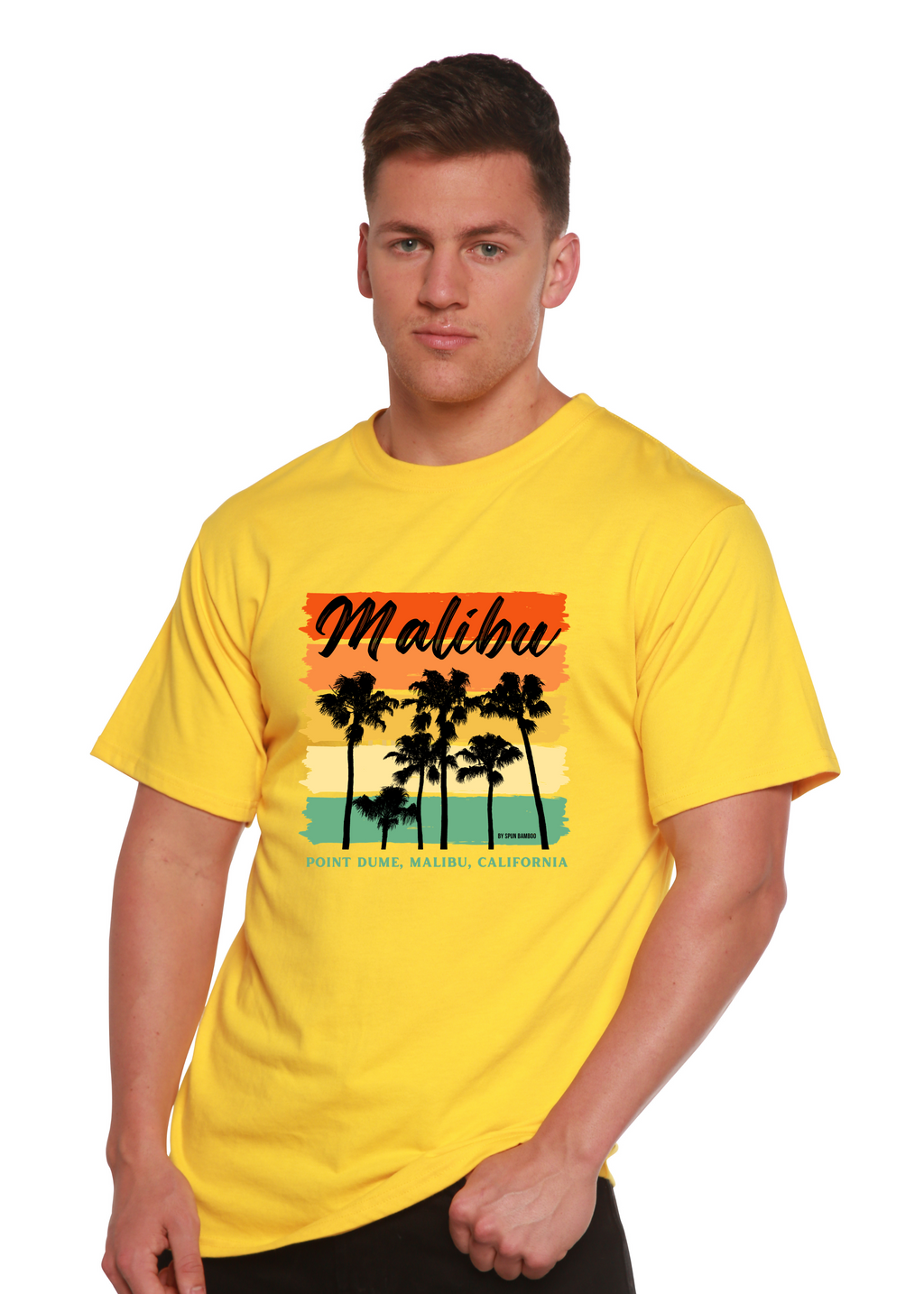 Spun Bamboo Malibu Unisex Bamboo Viscose/Organic Cotton Short Sleeve Graphic T-Shirt — alternative angle