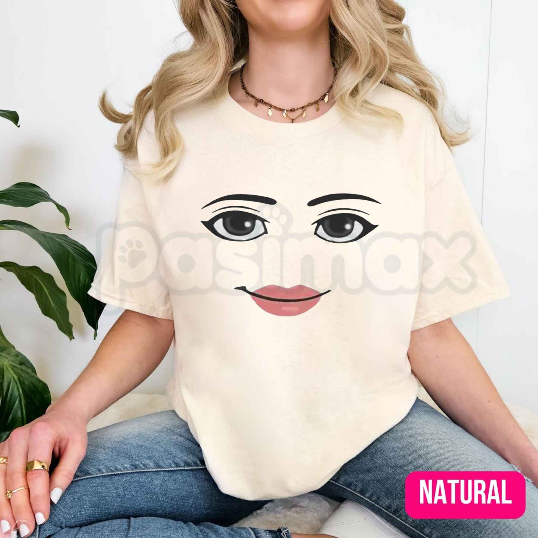 Robot Roblox Woman Face Graphic T-Shirt – Funny Gaming Aesthetic Meme Unisex Cotton Tee