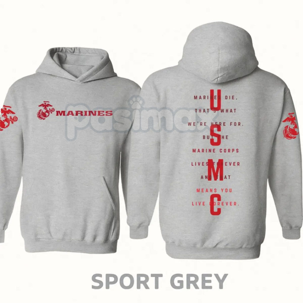Pasimax USMC Marines Tactical Hoodie – Classic Semper Fi Pullover, Veteran & Active Duty Marine Corps Gear, Unisex — detail c