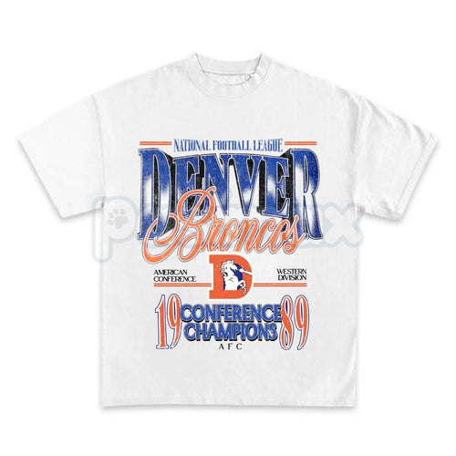 Vintage Denver Football Graphic T-Shirt - Retro Denver Fan Crewneck Shirt, Mile High Football Inspired Tee, Classic Colorado Sports Apparel, Premium Heavyweight Game Day Top, Nostalgic Denver Football Fan Gift