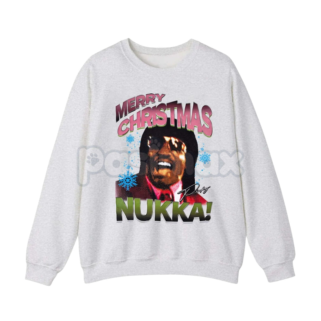 Pasimax Pinky From Friday Movie Quote Christmas Sweatshirt – Funny Santa Hat Holiday Crewneck — detail close-up