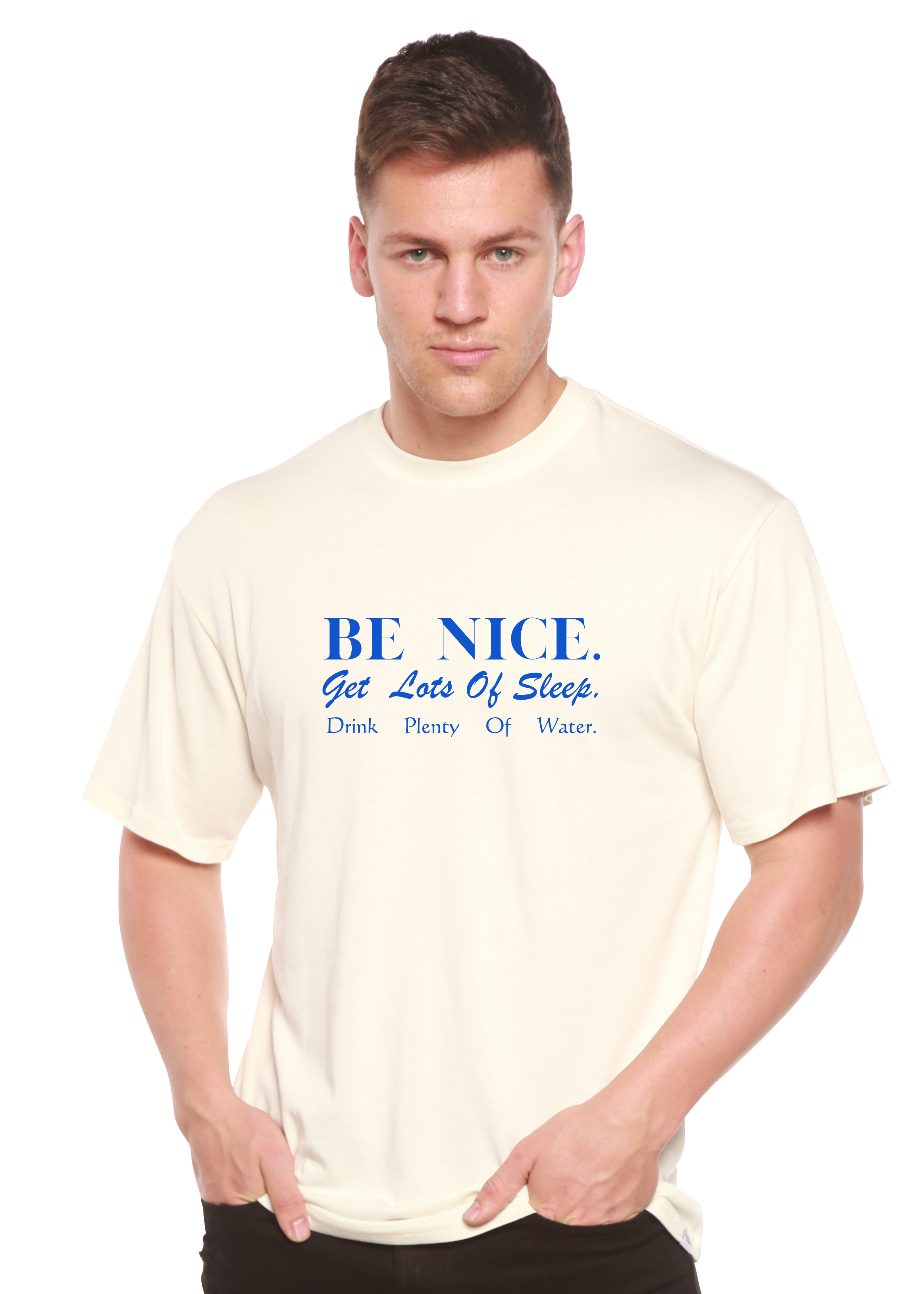 Spun Bamboo Be Nice Men's Bamboo Viscose/Organic Cotton Short Sleeve Graphic T-Shirt — main product shot