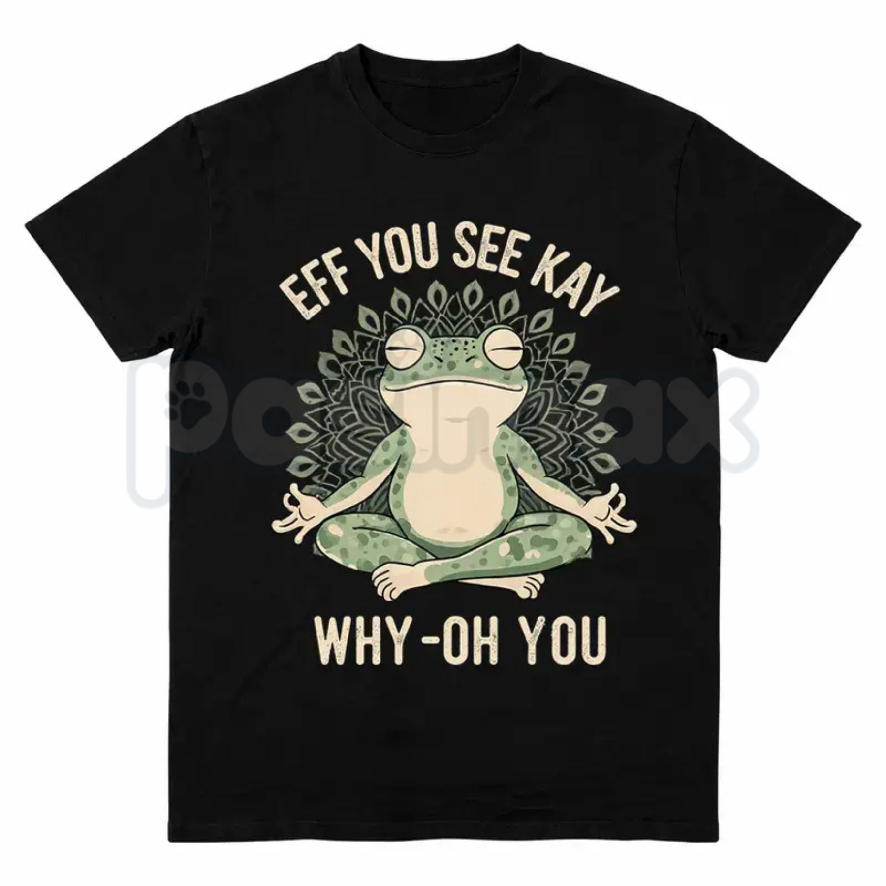 Funny "EFF YOU SEE KAY" Frog Meditation T-Shirt – Witty Zen Sarcasm Graphic Tee, Remastered Heavy Cotton Yoga Frog Top, Soft Lived-In Heavyweight Mindful Humor Shirt, Made in USA
