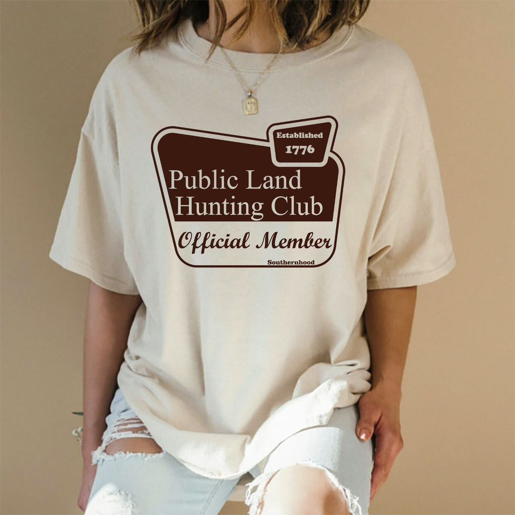 Pasimax Public Land Hunting Club T-Shirt — detail close-up