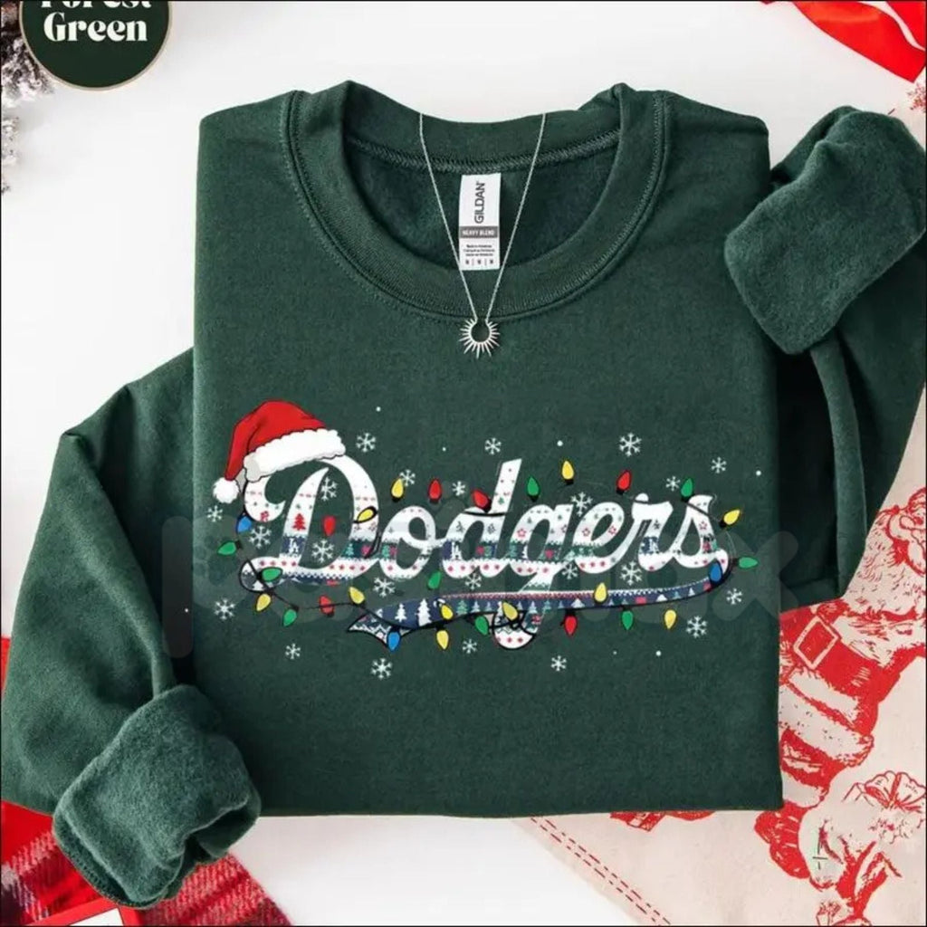 Pasimax Dodgers Baseball Champions Christmas Sweatshirt | LA Dodgers Holiday Fan Gear | Festive World Series Crewneck Jumper 