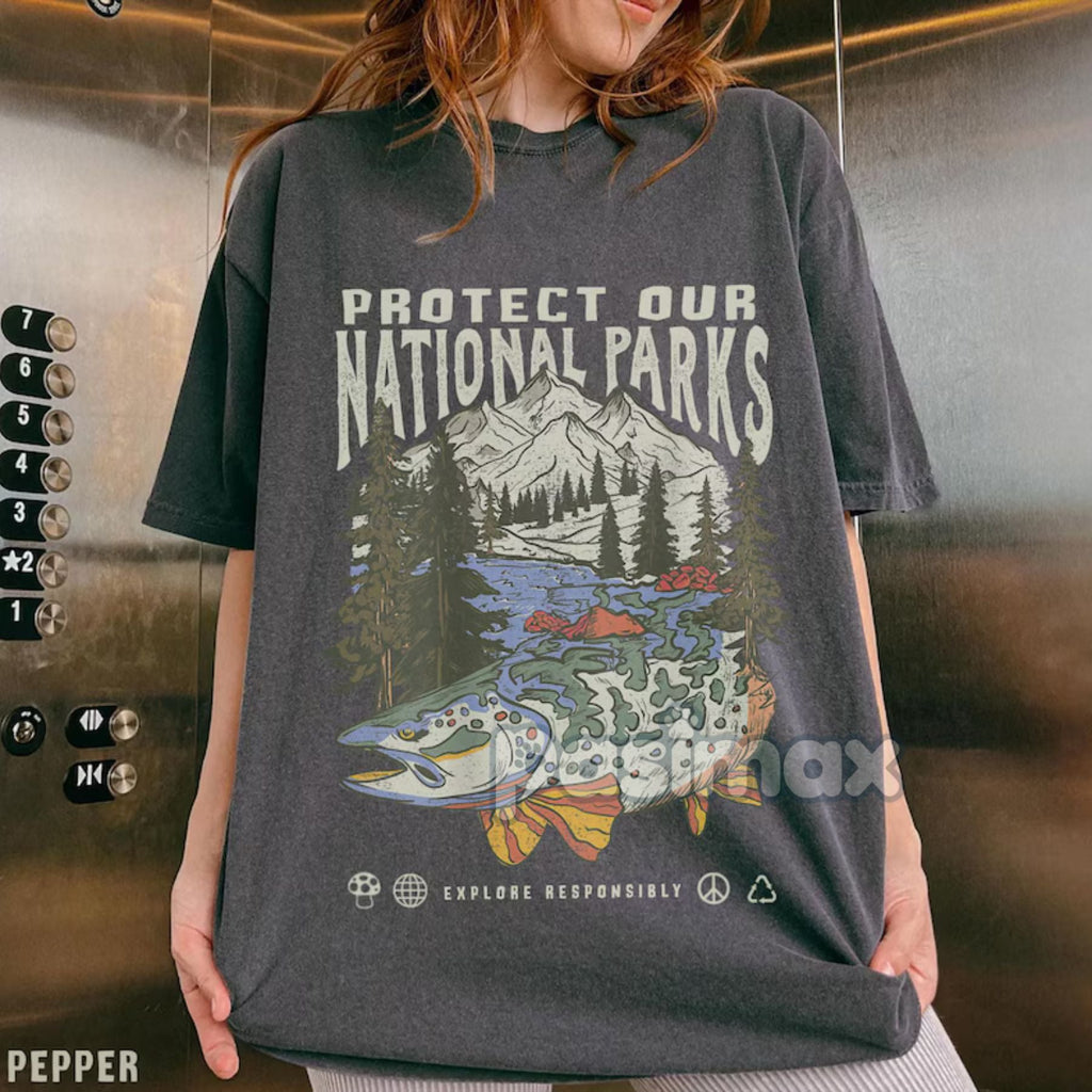 Pasimax 'Respect the Local Wildlife' Tee – National Parks Hiking Camping Clothes, Granola Girl Adventure Shirt, Wanderlust T-