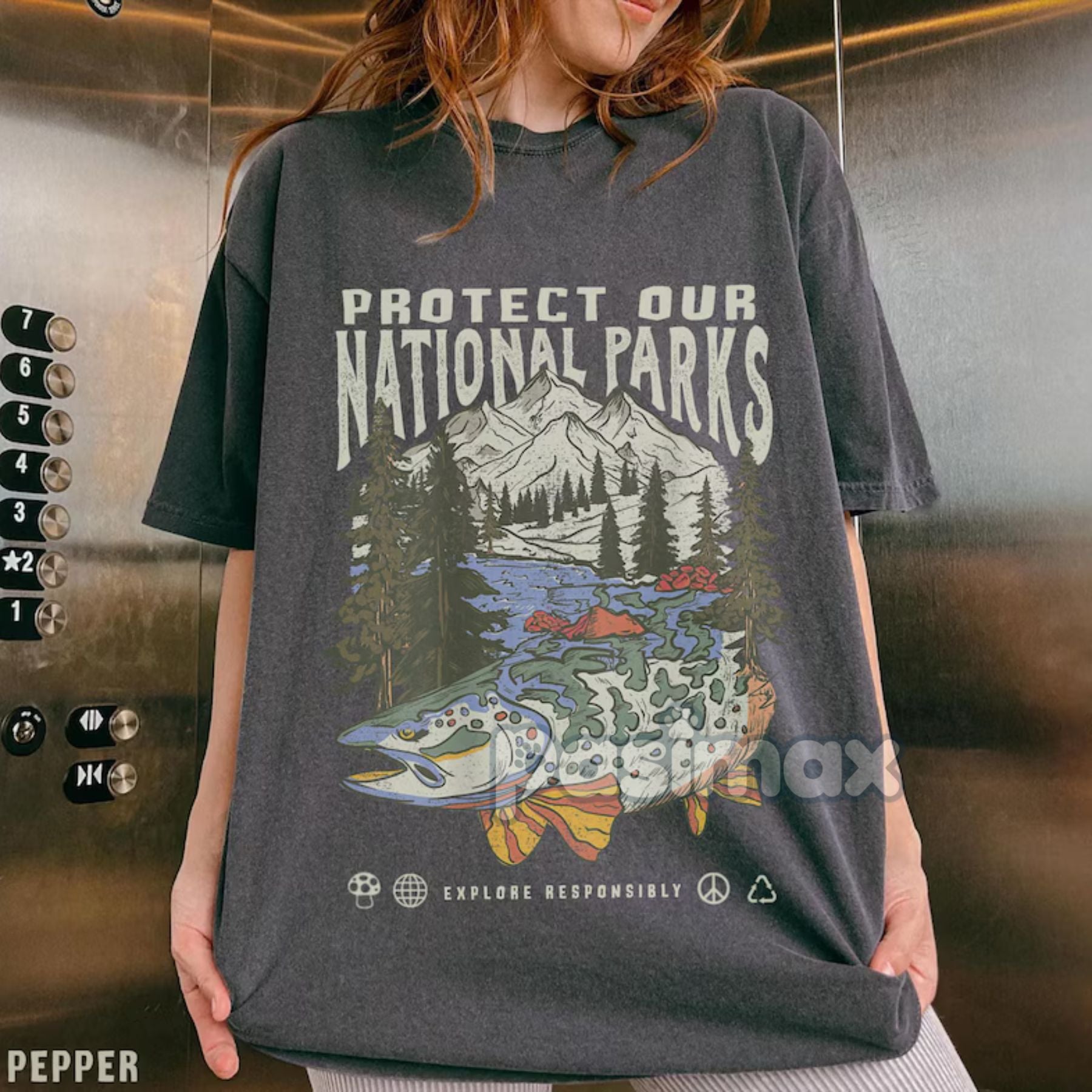 Pasimax 'Respect the Local Wildlife' Tee – National Parks Hiking Camping Clothes, Granola Girl Adventure Shirt, Wanderlust T-