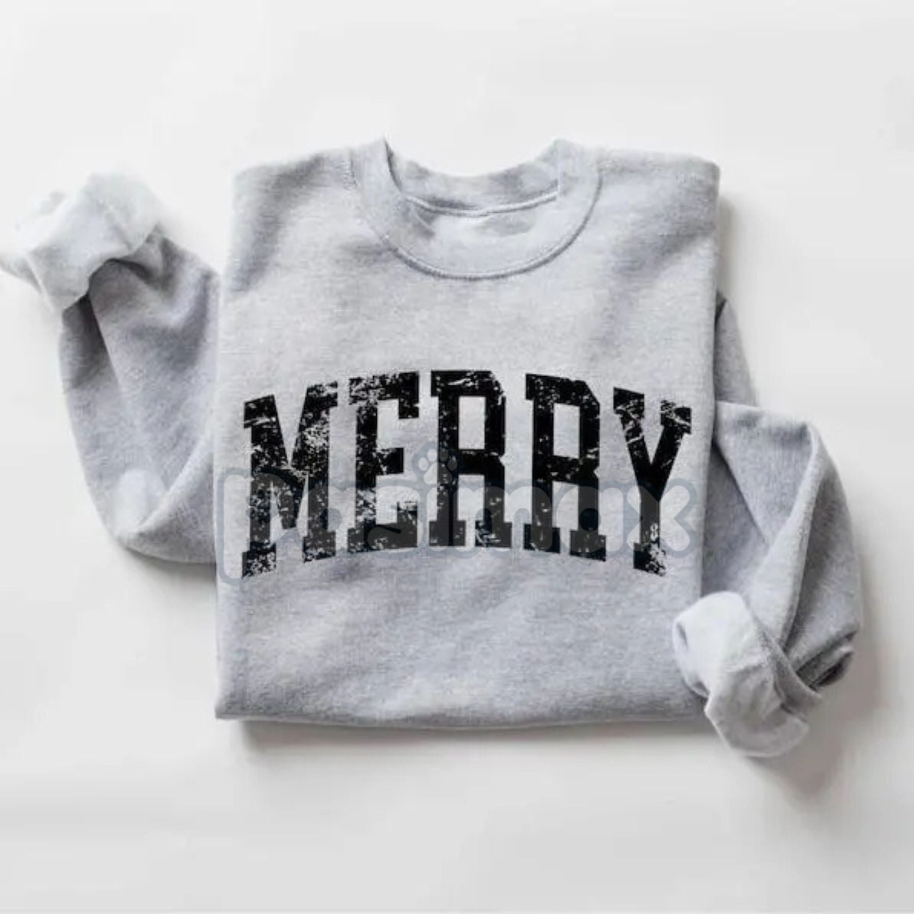 Pasimax Merry Sweatshirt – Simple Holiday Crewneck Sweater — detail close-up