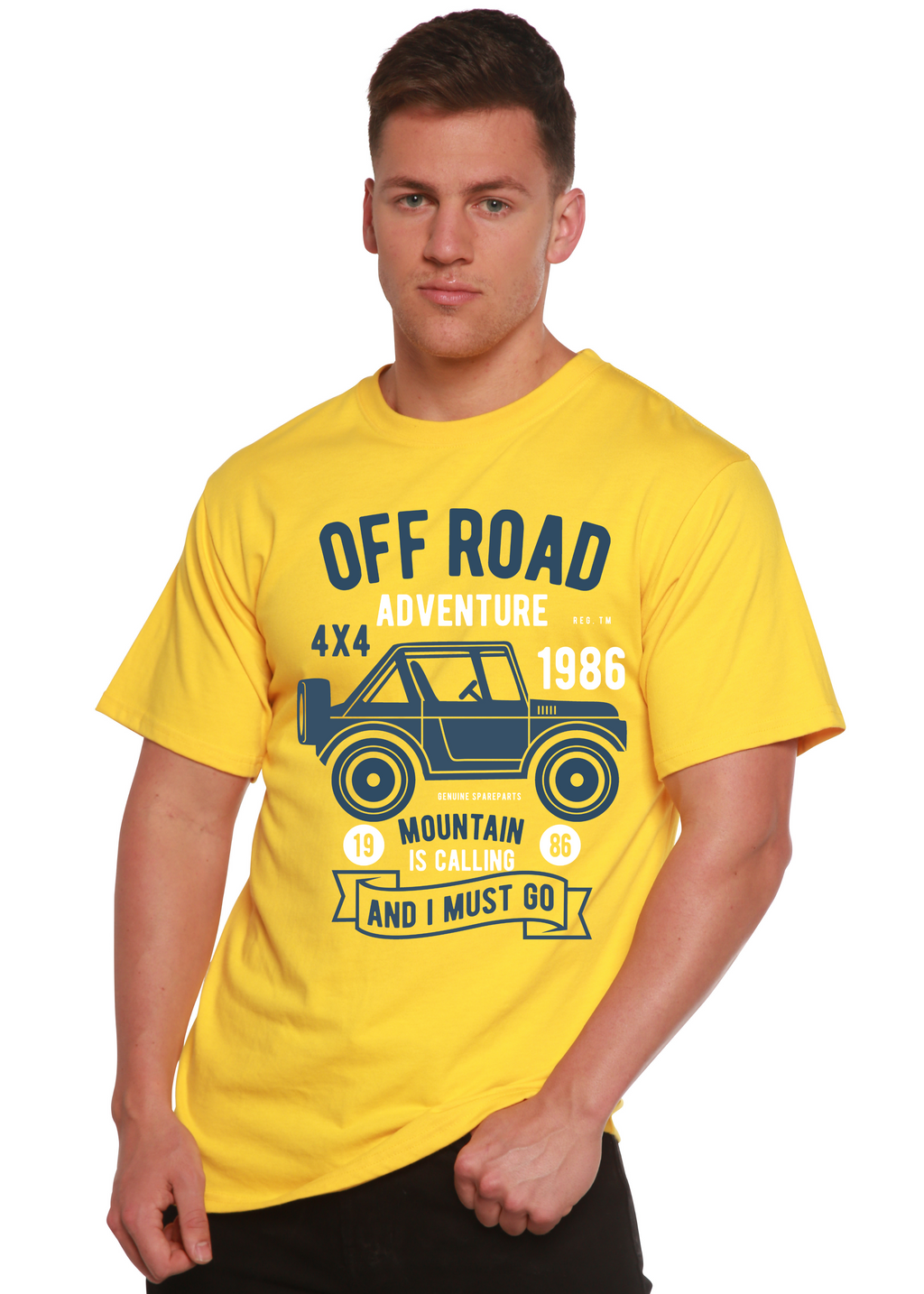 Spun Bamboo Off Road Adventure Spun Bamboo® Men's Bamboo Viscose/Organic Cotton Short Sleeve Graphic T-Shirt — side view