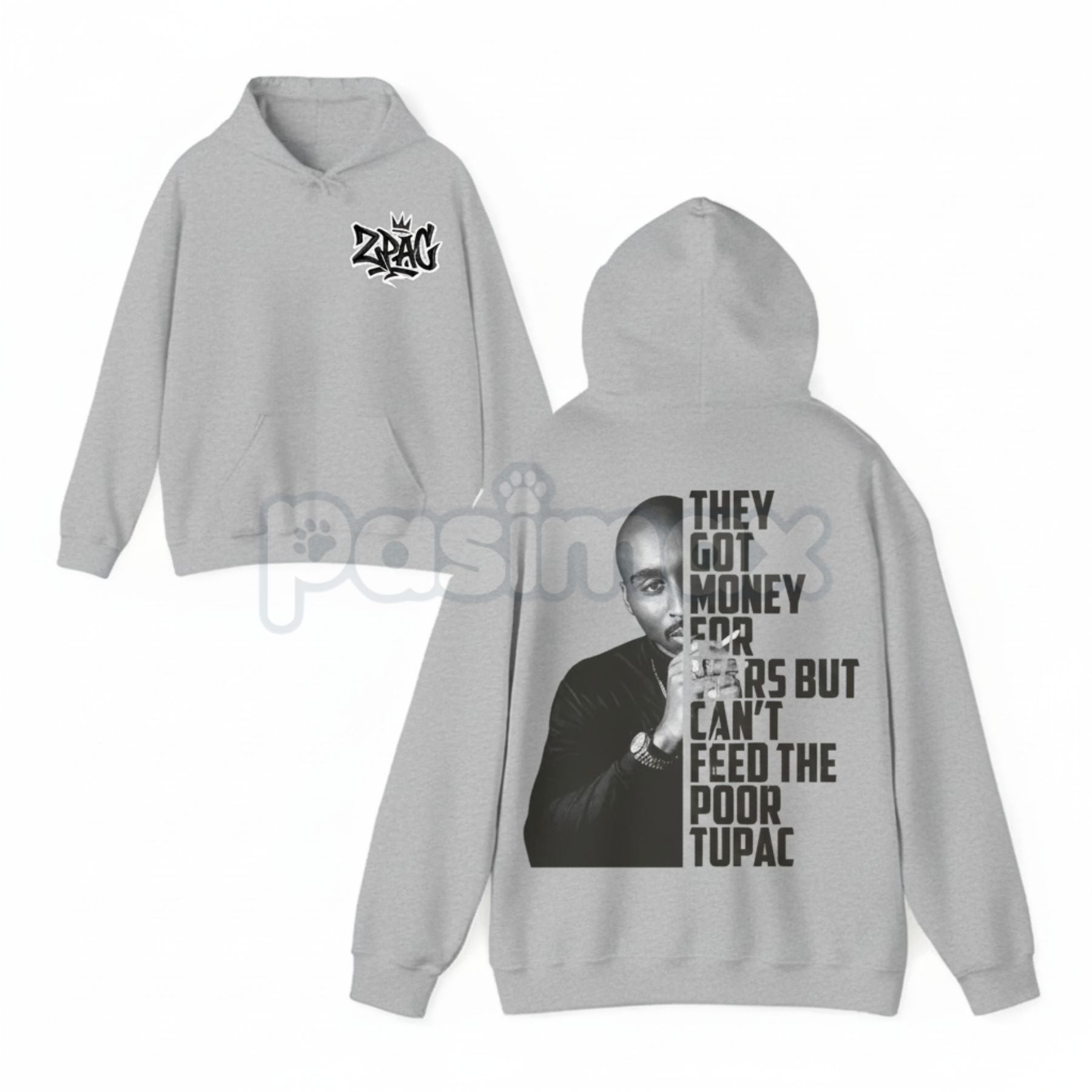 Pasimax Rapper Tribute Aesthetic Hoodie – Iconic Hip-Hop Culture Streetwear, Vintage Rap Graphic Pullover, Unisex — detail cl