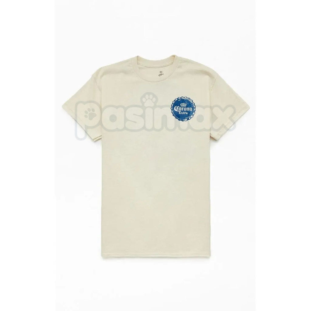 Pasimax Corona Extra Official T-Shirt by PacSun - Men's Fresh Logo Beach Tee, Crisp Standard Fit Casual Top, Premium Summer A