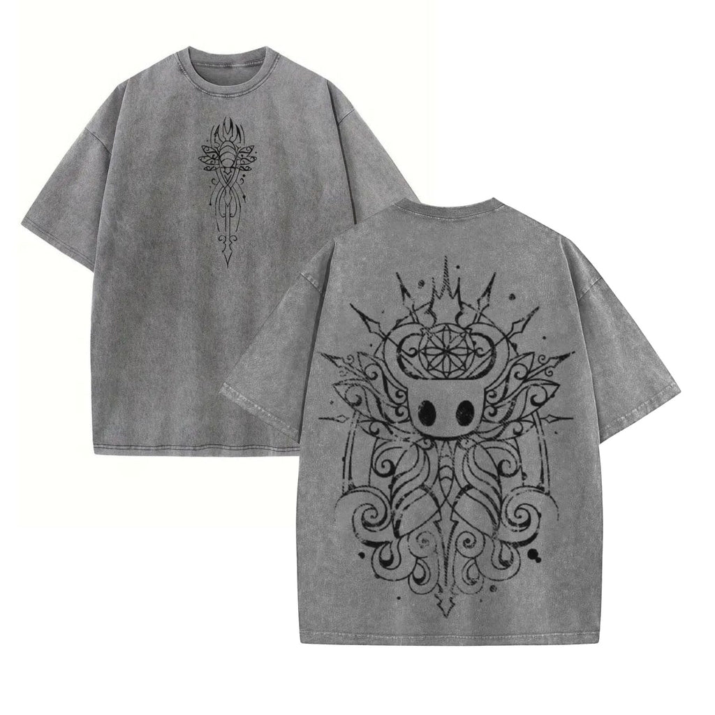 Pasimax Hollow Knight Game Graphic Washed Unisex Tee — detail close-up