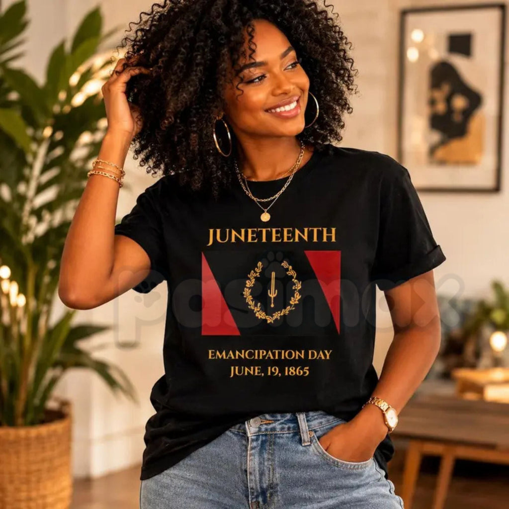 Juneteenth Emancipation Day T-Shirt – Black American Heritage Flag June 19 1865 Graphic Tee