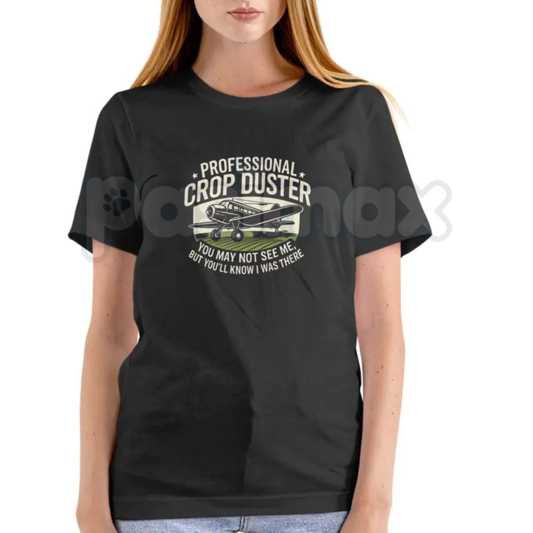 Pasimax "Professional Crop Duster" Industrial Safety T-Shirt - Funny Hazmat Graphic Tee, Premium 100% Cotton Warning Label Sh