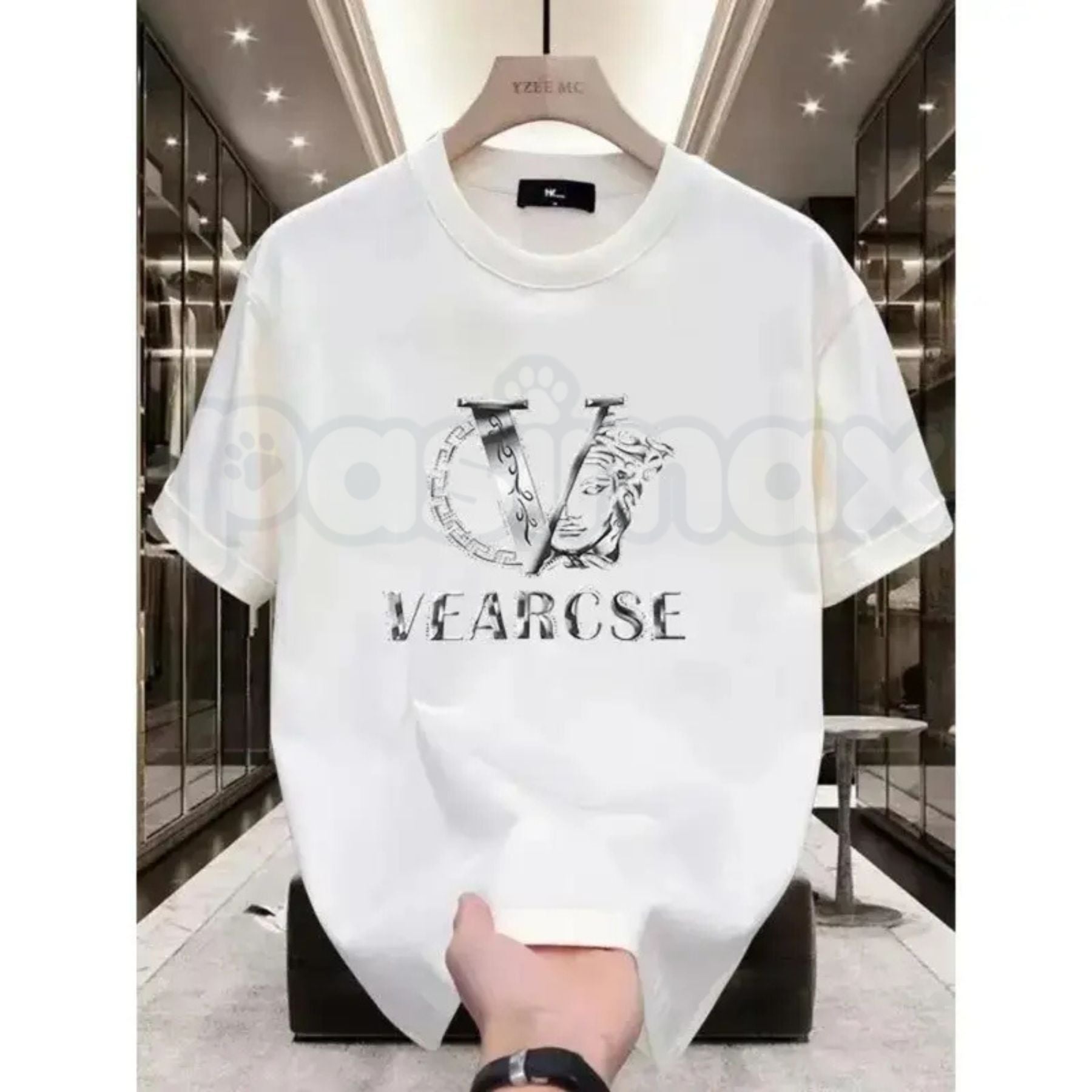 "Vearcse" Luxury Motif T-Shirt – Italian-Inspired Baroque Graphic Tee, Remastered Heavy Cotton Designer Style Top, Soft Lived-In Heavyweight Opulent Fashion Shirt, Made in USA