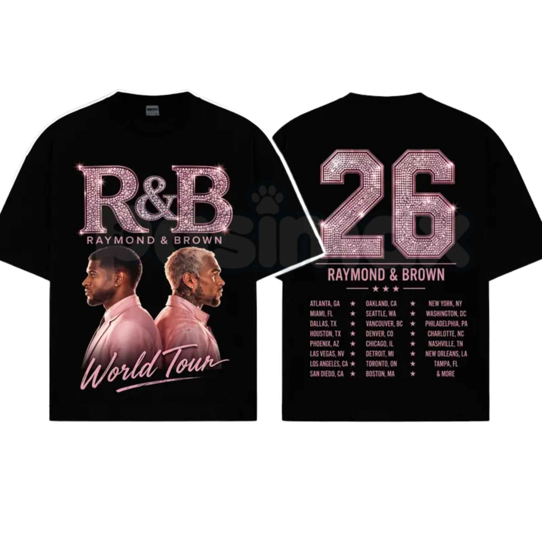 Raymond And Brown World Tour 2026 Premium Cotton T-Shirt – Vintage Concert Style Graphic Tee, Aesthetic Unisex Music Tour Merch Apparel