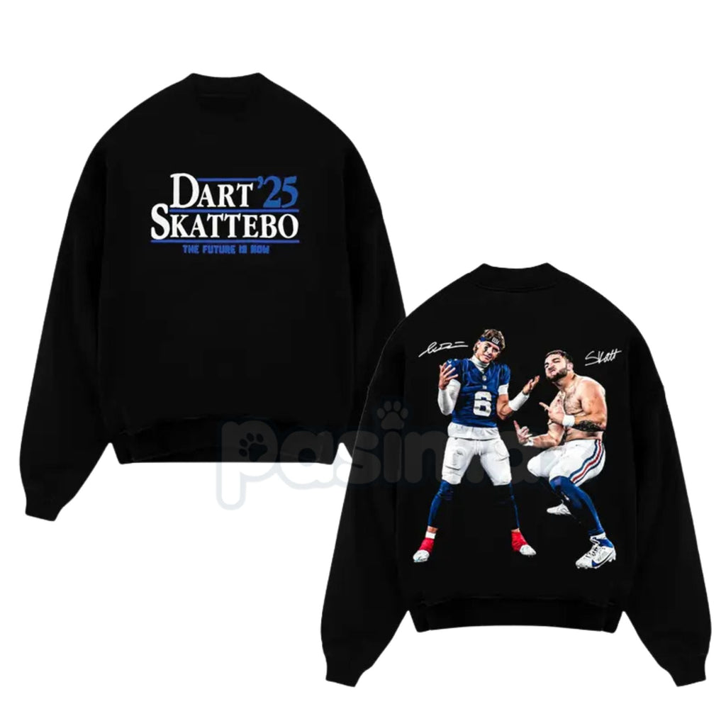 Pasimax Cam Skattebo & Jaxson Dart Giants Nation Outfit V2 Cotton Hoodie – College Football Fan Pullover, Unisex Game Day App
