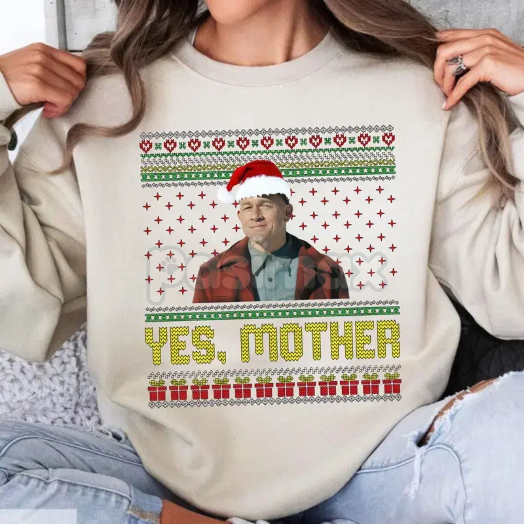Pasimax "Yes Mother" Ed Gein Story Sweatshirt – True Crime Horror Tribute Pullover — detail close-up