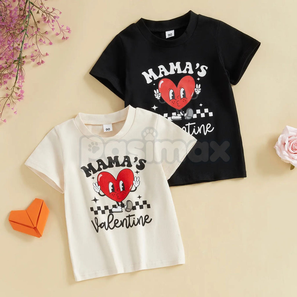 Pasimax TheFound Baby Boy & Girl Valentine's Day Outfit - Infant & Toddler Heart Letters Graphic Tee, Kids Valentine’s Day T-