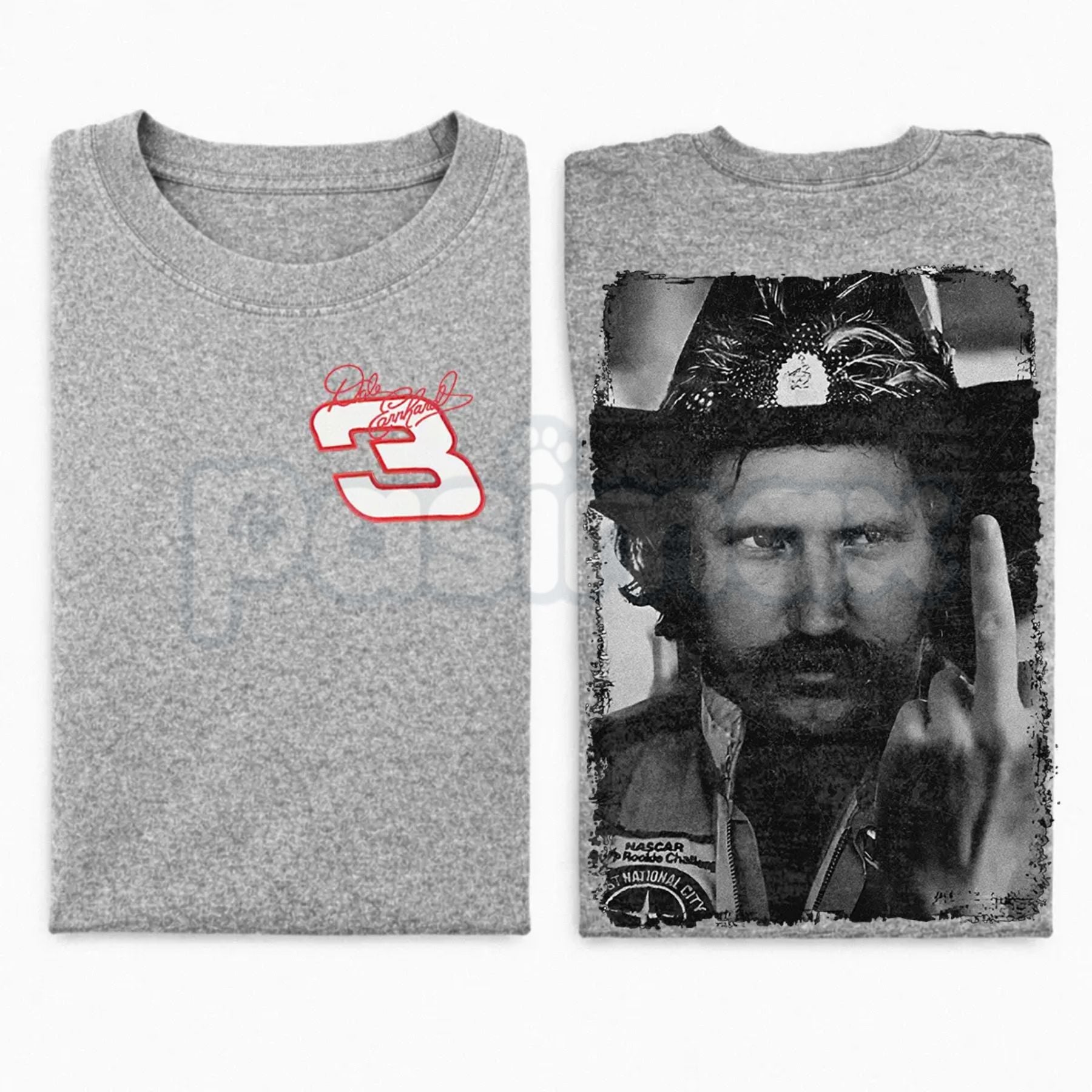 Dale Earnhardt "The Intimidator" Middle Finger T-Shirt – Vintage Style Racing Graphic Tee, Premium 100% Cotton NASCAR Legend Top, Soft Lived-In Heavyweight Outlaw Spirit Shirt, Made in USA