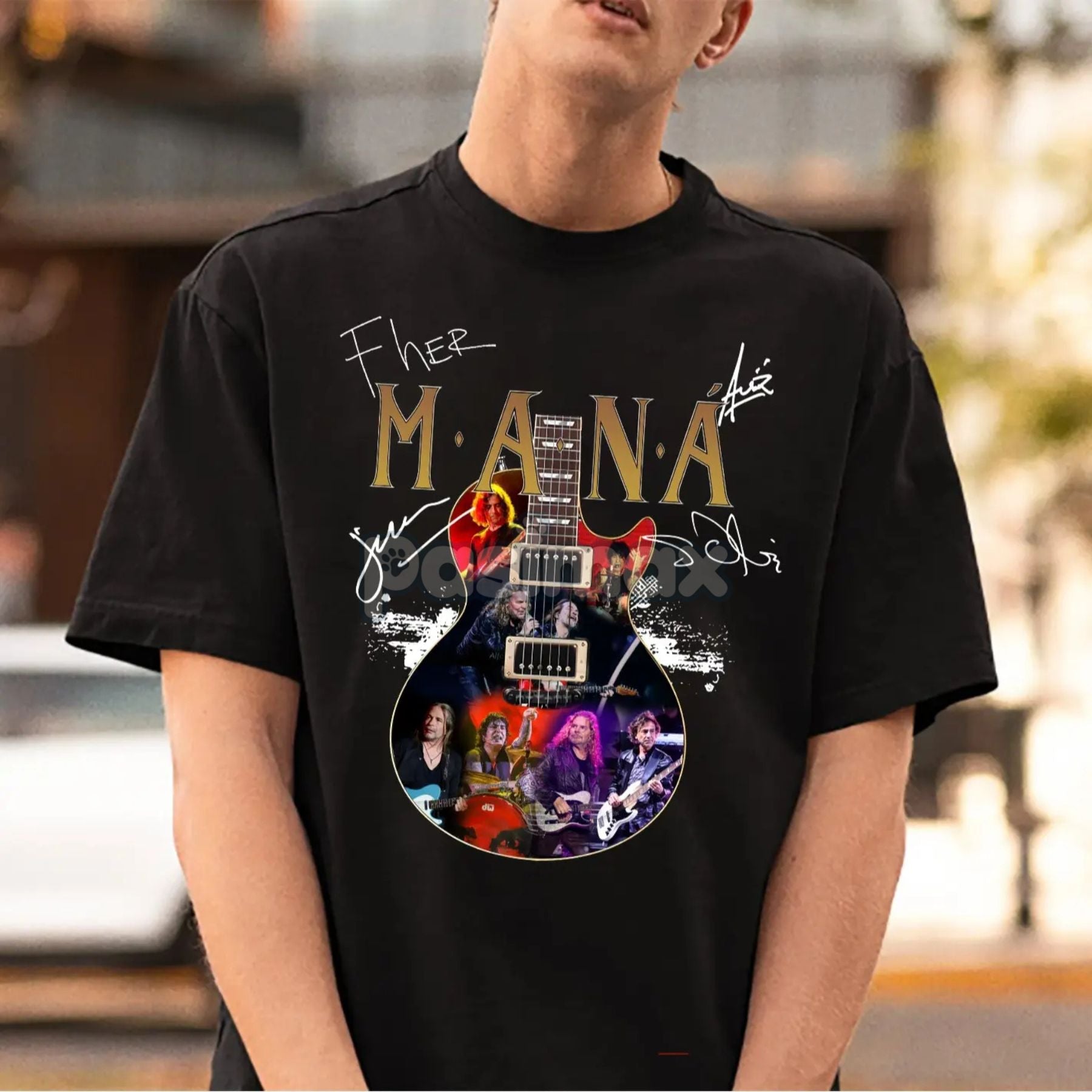 Pasimax Maná Tour 2025 Vintage Latin Rock Shirt — detail close-up