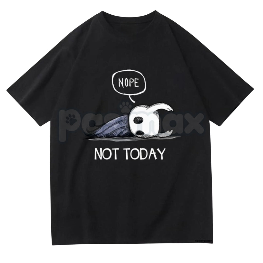 Pasimax Hollow Knight "Nope Not Today" Bench Break T-Shirt - Ghost of Hallownest Sarcastic Graphic Tee, Premium 100% Cotton C