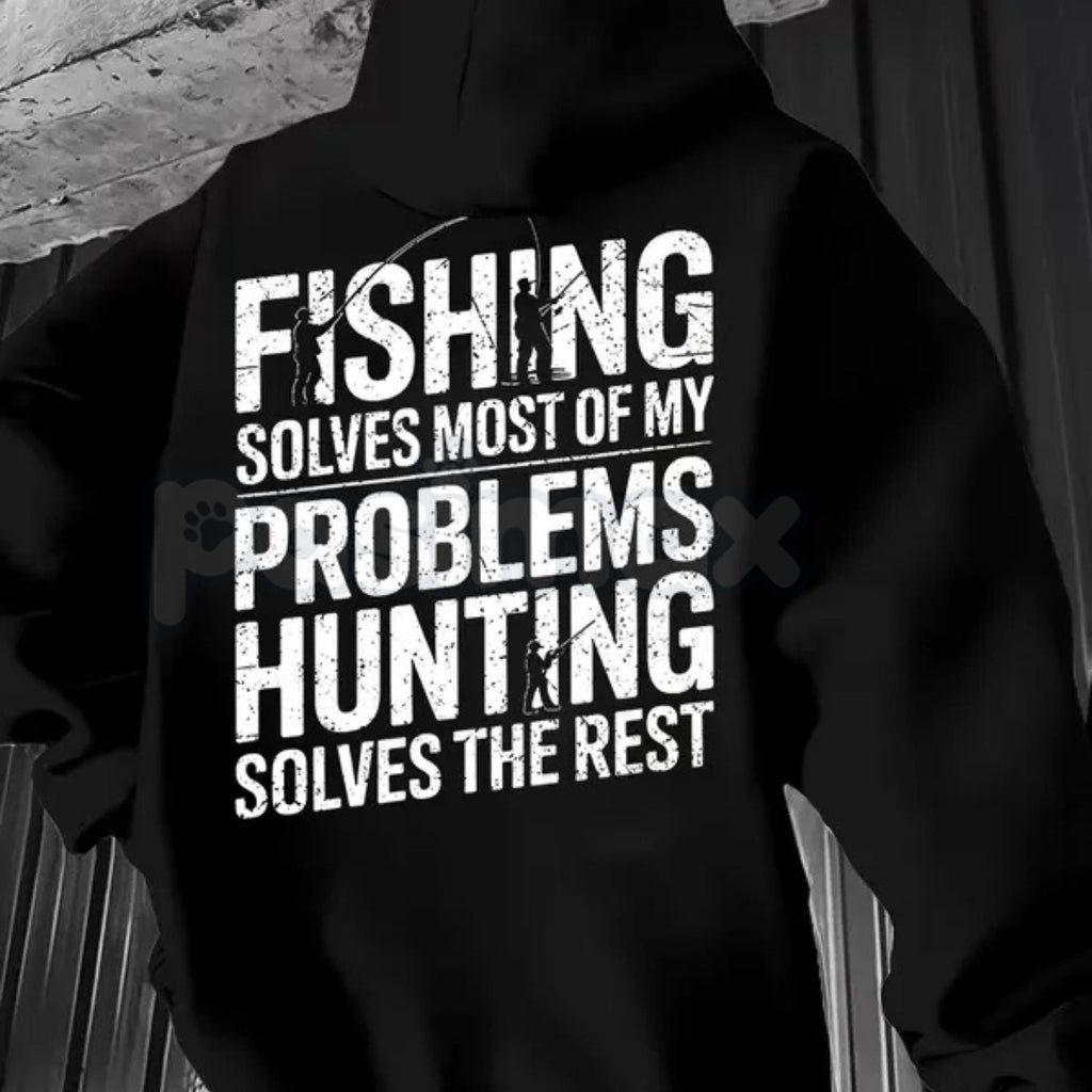 Pasimax Outdoorsman’s Therapy Hoodie – Fishing & Hunting Problem Solver Pullover, Rugged Sportsman Apparel, Unisex — lifestyl