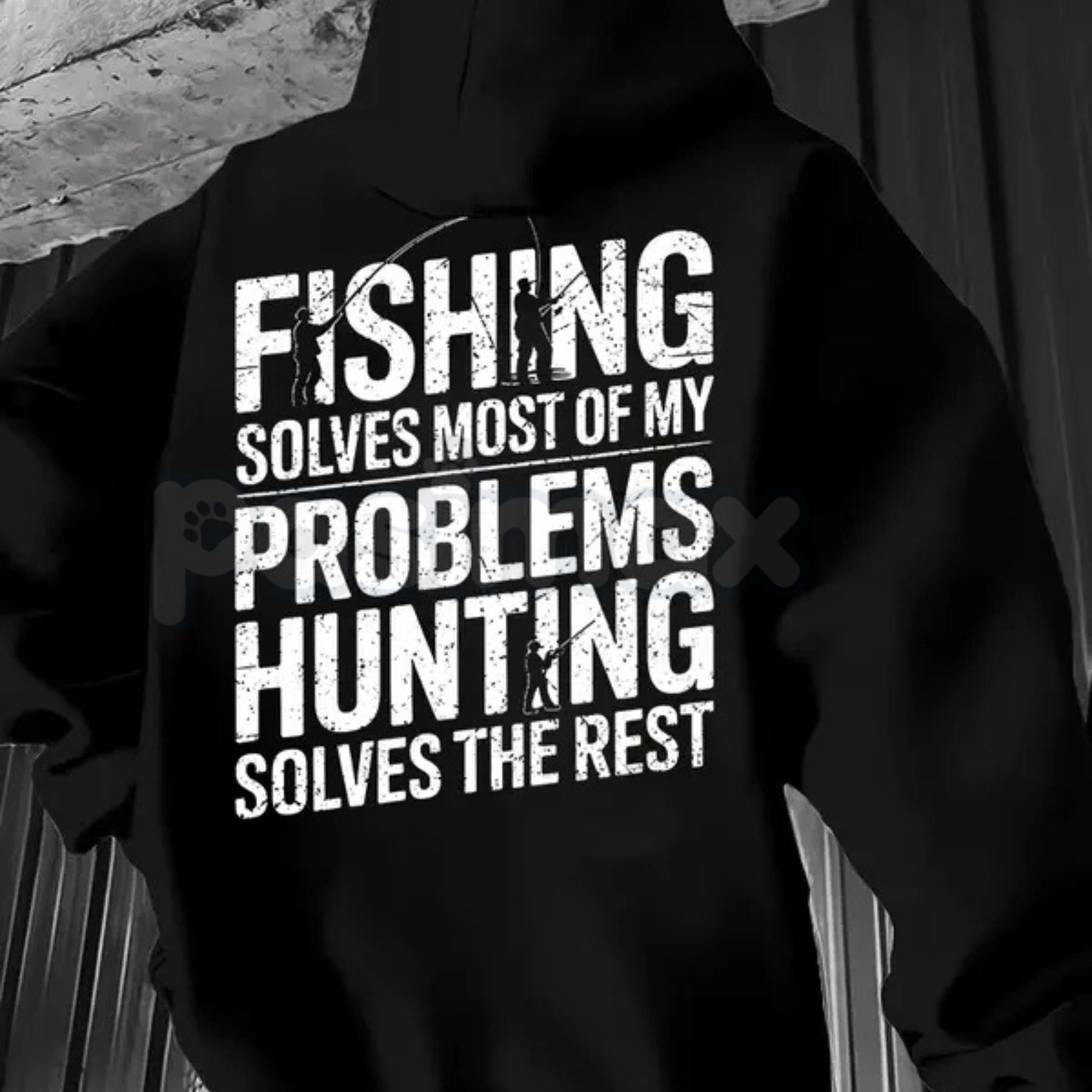 Pasimax Outdoorsman’s Therapy Hoodie – Fishing & Hunting Problem Solver Pullover, Rugged Sportsman Apparel, Unisex — lifestyl