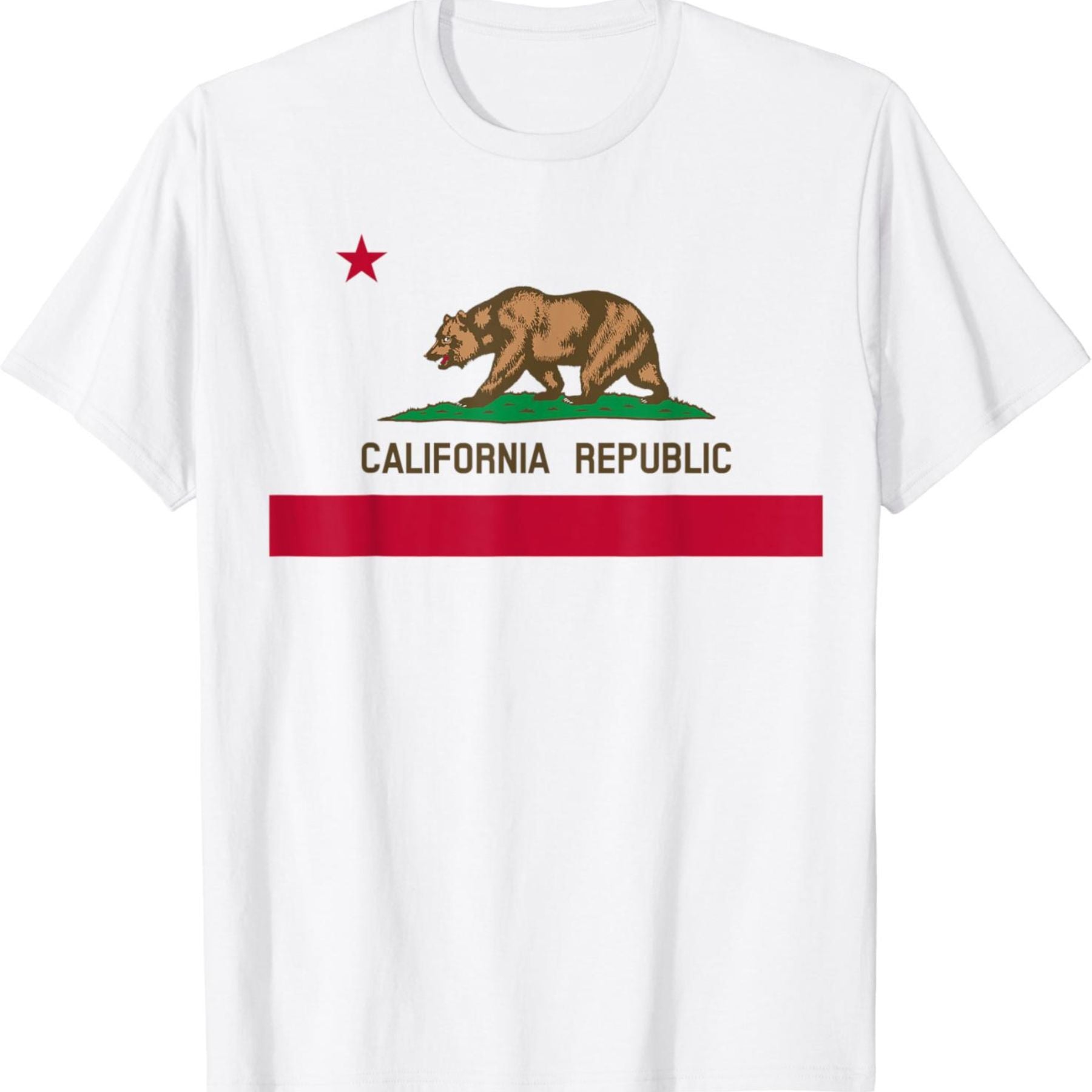 Pasimax California Republic Flag T-Shirt — detail close-up