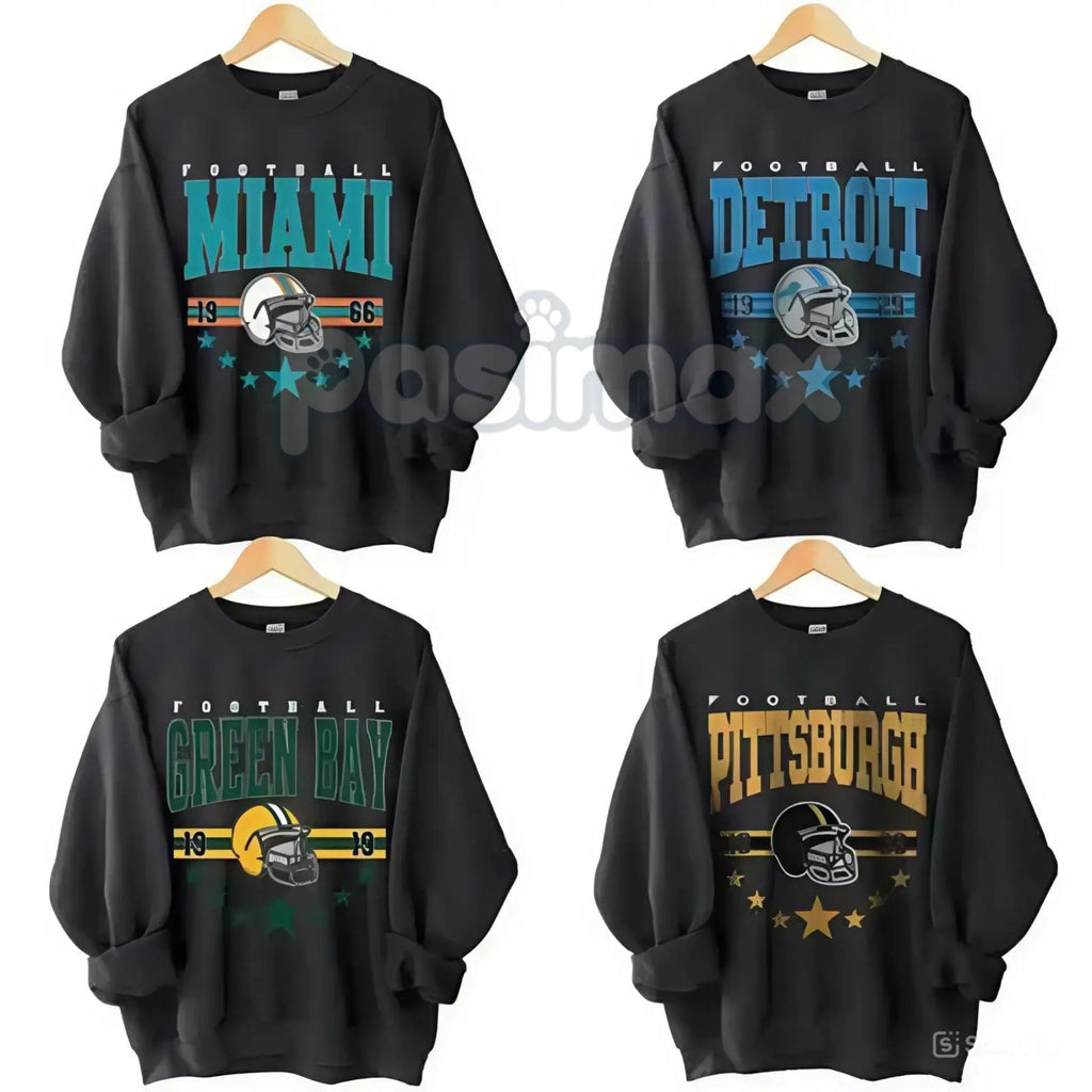 Pasimax Vintage 90s All Team Football Sweatshirt — detail close-up