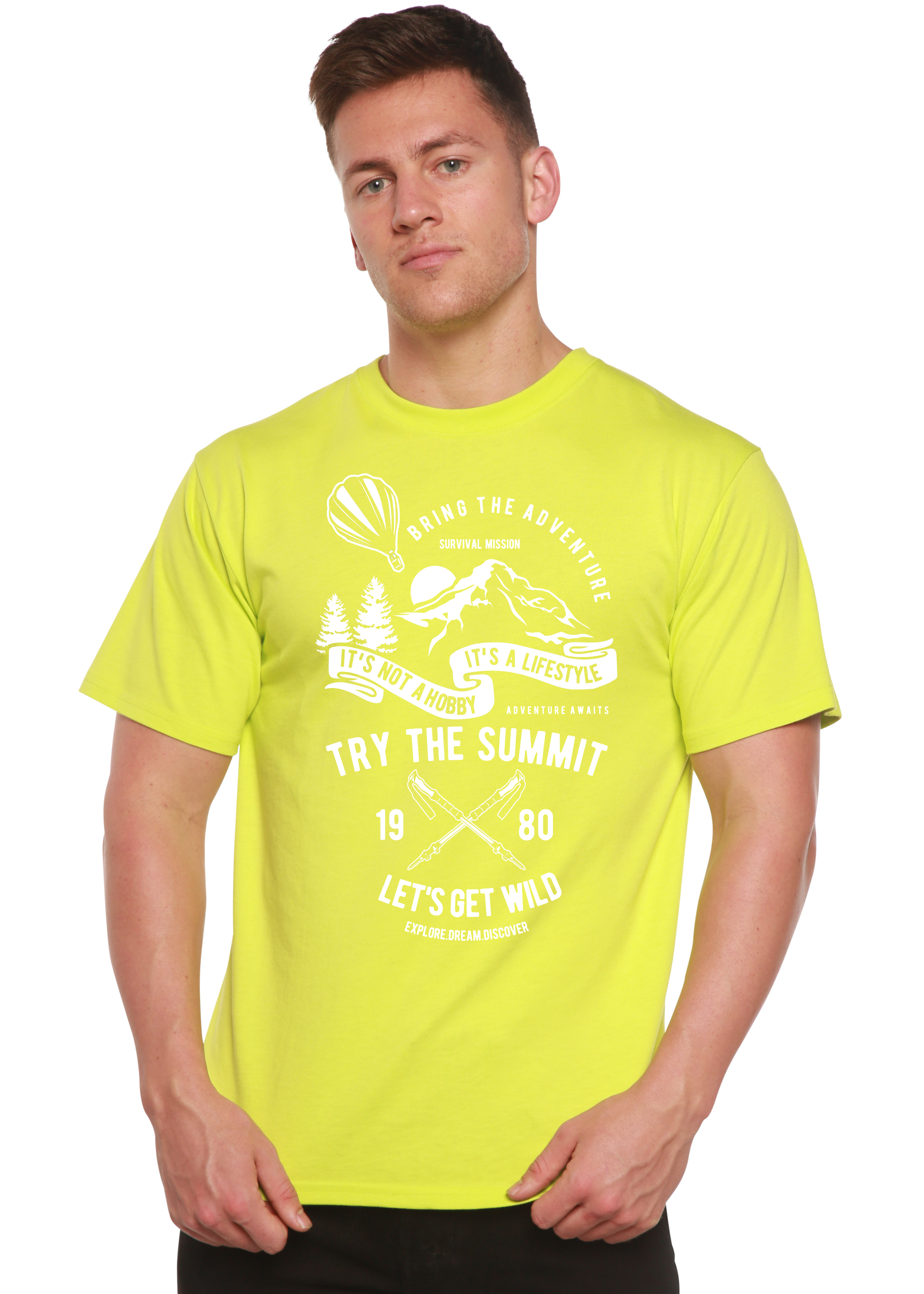 Spun Bamboo Try The Summit Spun Bamboo® Men's Bamboo Viscose/Organic Cotton Short Sleeve Graphic T-Shirt — alternative angle