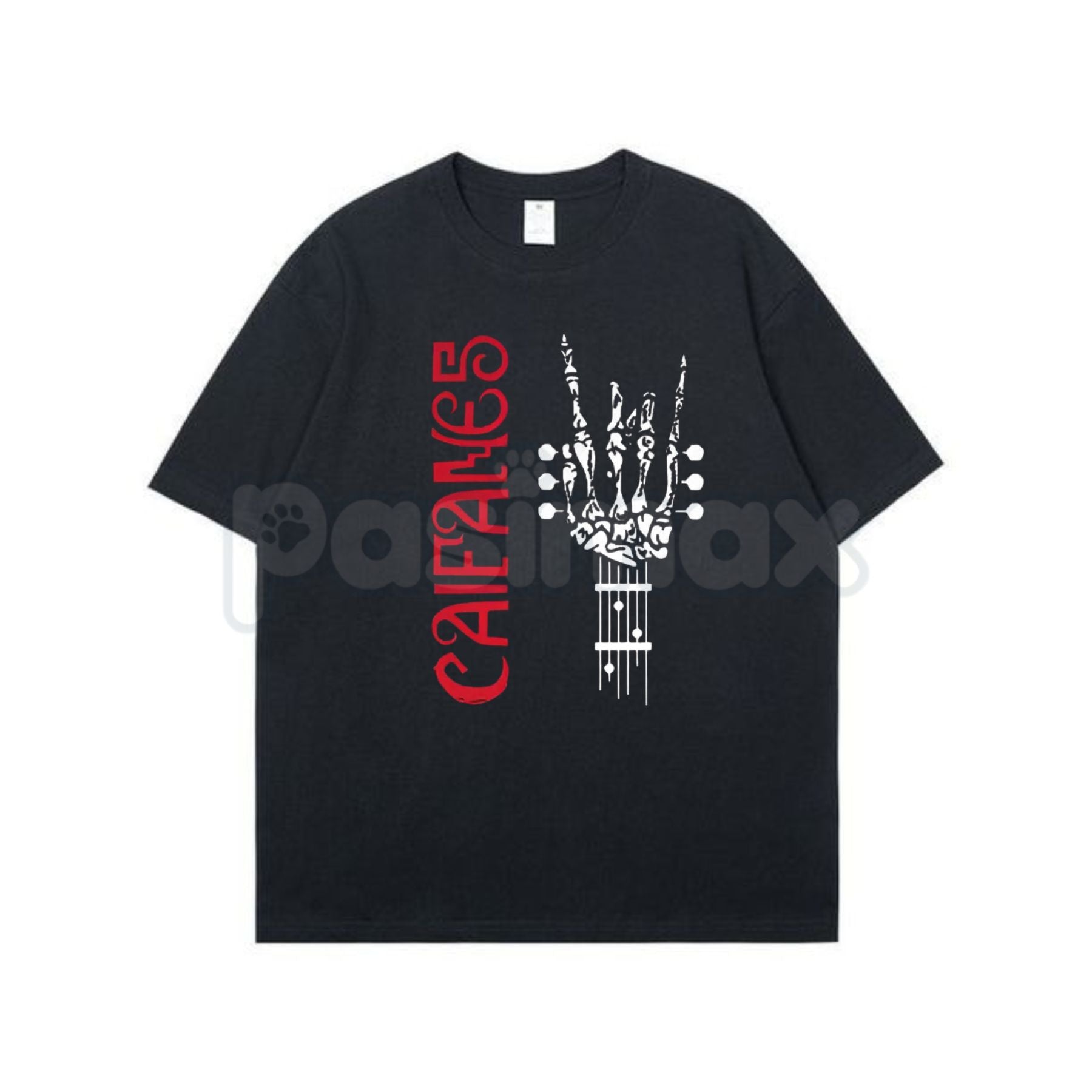 Pasimax Rock The Silence Caifanes Group – Skull Print Graphic Tee, Retro Rock Hoodie & Sweatshirt — detail close-up