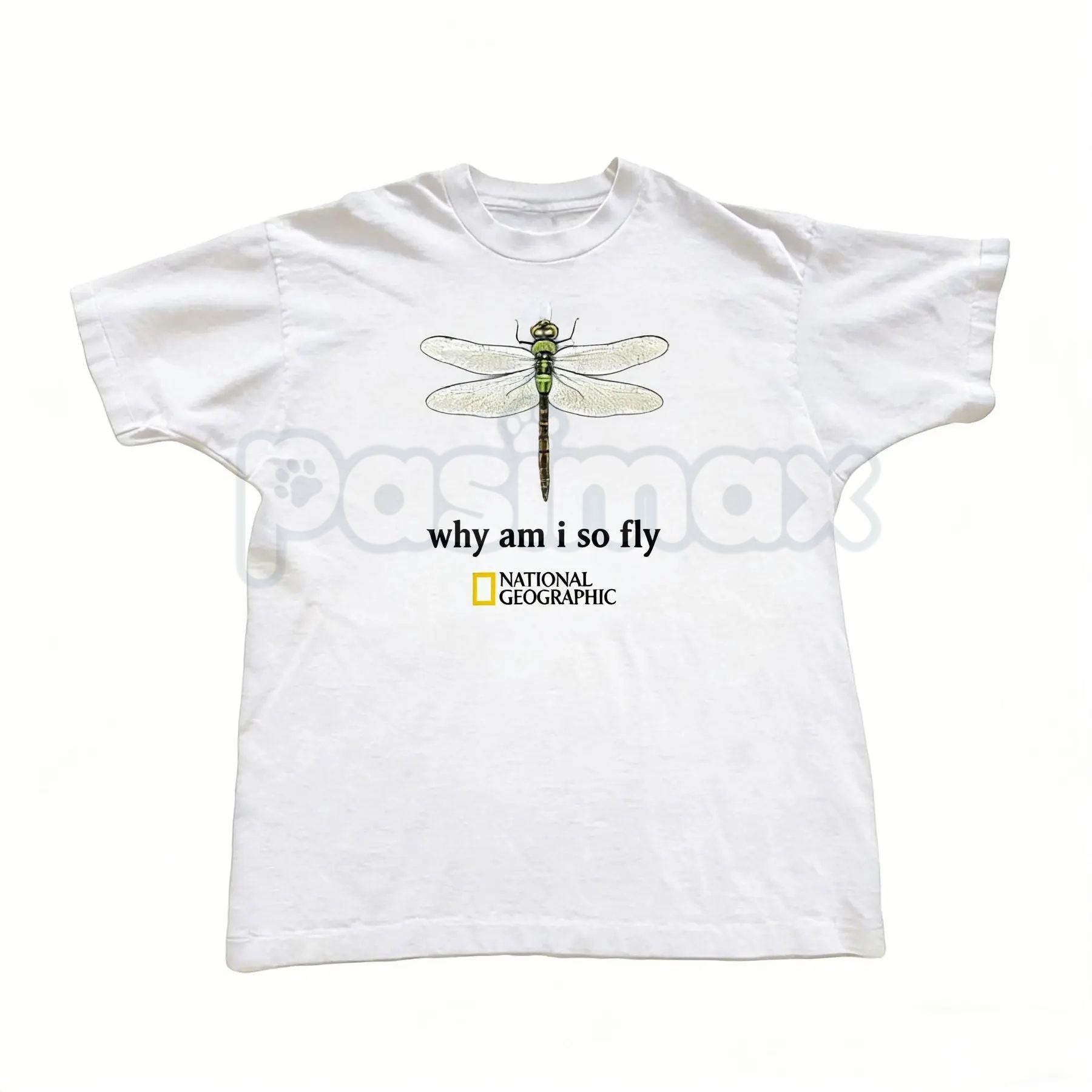 Pasimax National Geographic Dragonfly Baby Tee - Vintage Y2K Nature Graphic Cropped Shirt, 90s Science-Core Slim Fit Top, Pre