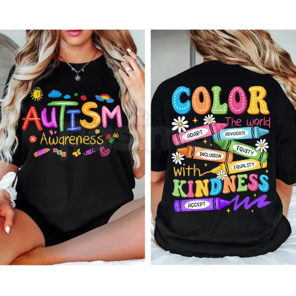Pasimax "SPED Teacher" 2-Sided Autism Awareness T-Shirt — detail close-up
